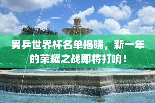 男乒世界杯名单揭晓，新一年的荣耀之战即将打响！
