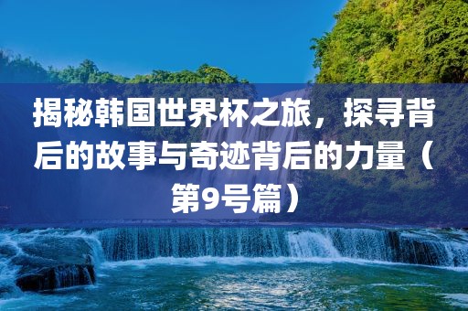 揭秘韩国世界杯之旅，探寻背后的故事与奇迹背后的力量（第9号篇）