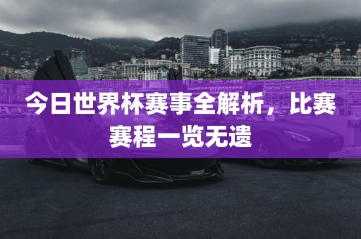 今日世界杯赛事全解析，比赛赛程一览无遗