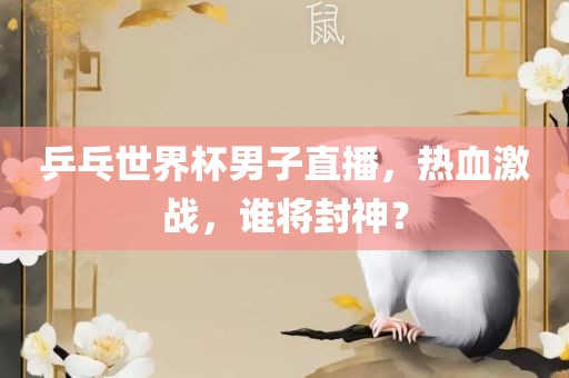 乒乓世界杯男子直播，热血激战，谁将封神？