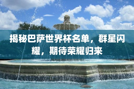 揭秘巴萨世界杯名单，群星闪耀，期待荣耀归来
