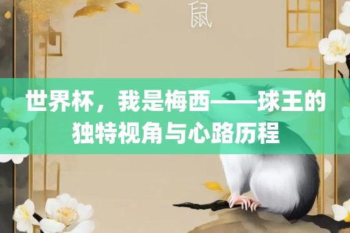 世界杯，我是梅西——球王的独特视角与心路历漯河市盈旭机械设备有限公司程