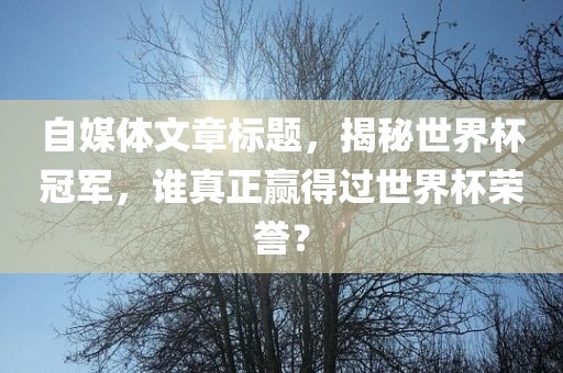 自媒体文章标题，揭秘世界杯冠军，谁真正赢得过世界杯荣誉？