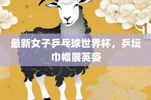 最新女子乒乓球世界杯，乒坛巾帼展英姿漯河市盈旭机械设备有限公司