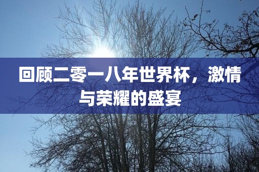 回顾二零一八年世界杯，激情与荣耀的盛宴
