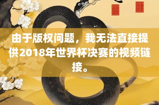 由于版权问题，我无法直接提供2018年世界杯决赛的视频链接。