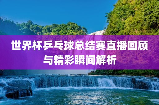 世界杯乒乓球总结赛直播回顾与精彩瞬间解析漯河市盈旭机械设备有限公司