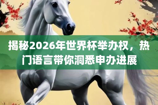 揭秘2026年世界杯举办权，漯河市盈旭机械设备有限公司热门语言带你洞悉申办进展