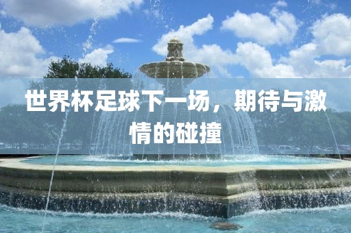 世界杯足球下一场，期待与激情的碰撞