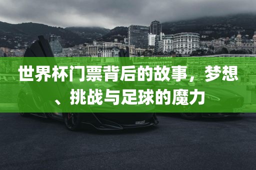 世界杯门票背后的故事，梦想、挑战与足球的魔力