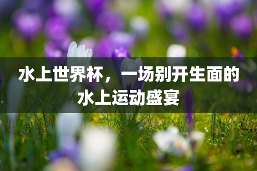 水上世界杯，一场别开生面的水上运动盛宴