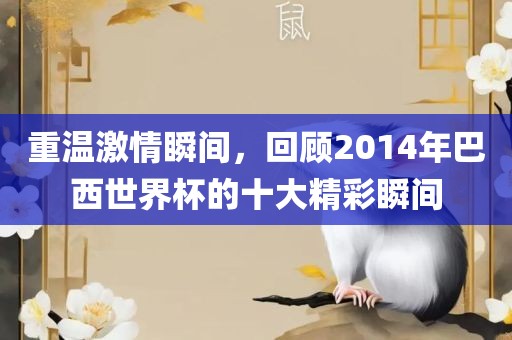 重温激情瞬间，回顾2014年巴西世界杯的十大精彩瞬间