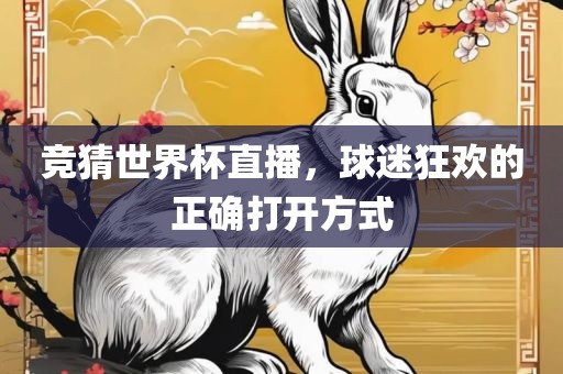 竞猜世界杯直播，球迷狂欢的正确打开方式
