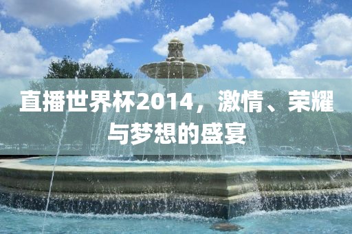 直播世界杯2014，激情、荣耀与梦想的盛宴