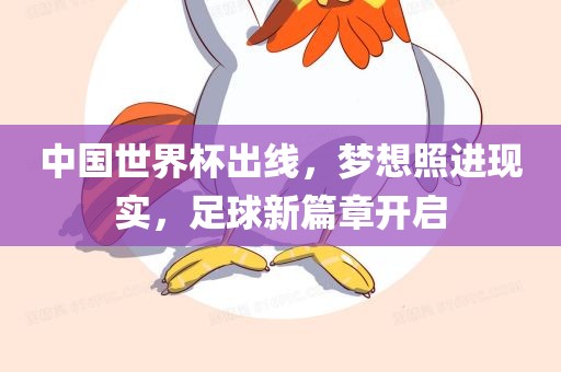 中国世界杯出线，梦想照进现实，足球新篇章开启