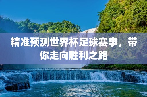 精准预测世界杯足球赛事，带你走向胜利之路