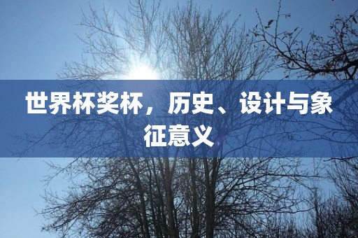 世界杯奖杯，历史、设计与象征意义