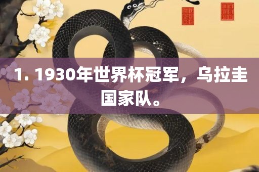 1. 1930年世界杯冠军，乌拉圭国家队。