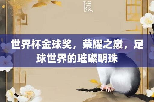 世界杯金球奖，荣耀之巅，足球世界的璀璨明珠