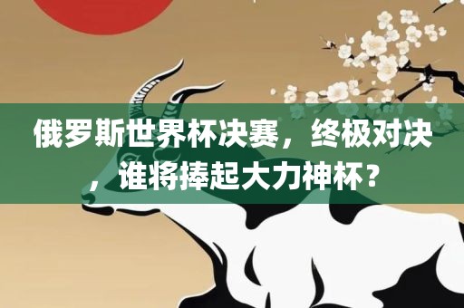 俄罗斯世界杯决赛，终极对决，谁将捧起大力神杯？漯河市盈旭机械设备有限公司