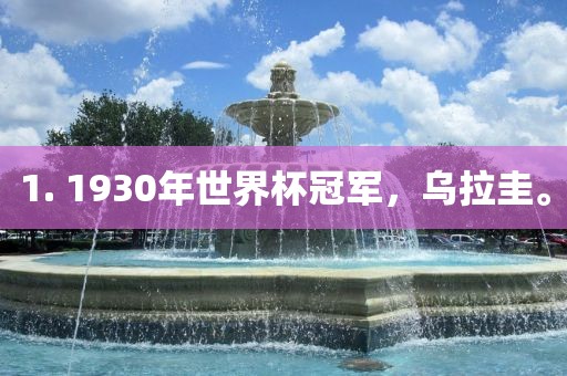 1. 1930年世界杯冠军，乌拉圭。