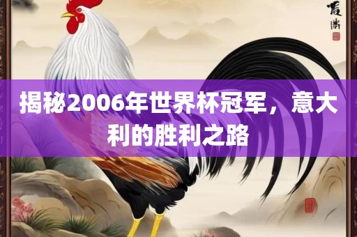 揭秘2006年世界杯冠军，意大利的胜利之路