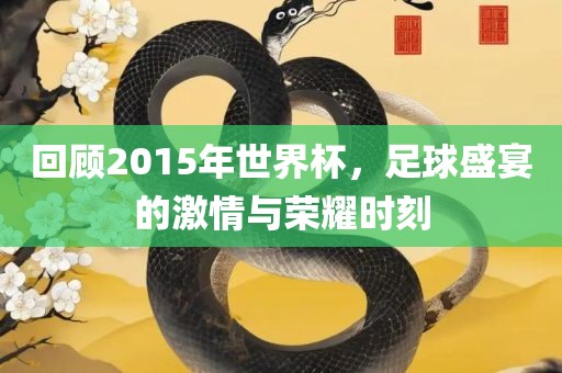 回顾2015年世界杯，足球盛宴的激情与荣耀时刻