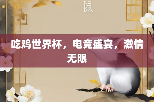 吃鸡世界杯，电竞盛宴，激情无限