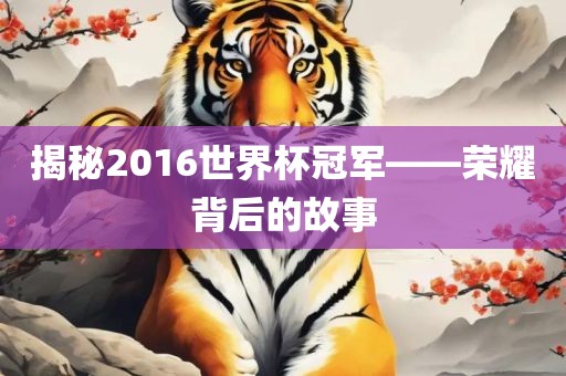 揭秘2016世界杯冠军——荣耀背后的故事漯河市盈旭机械设备有限公司