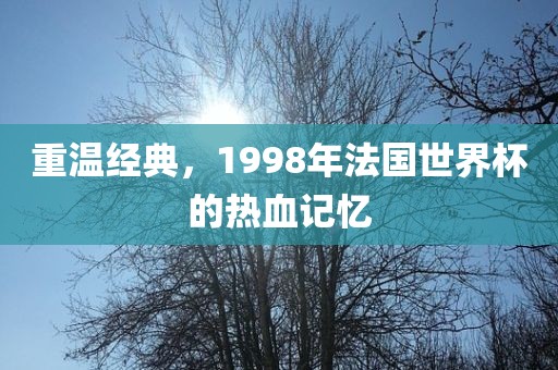 重温经典，1998年法国世界杯的热血记忆