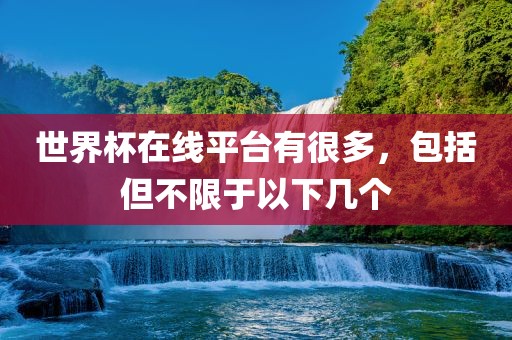 世界杯在线平台有很多，包括但不限于以下几个漯河市盈旭机械设备有限公司