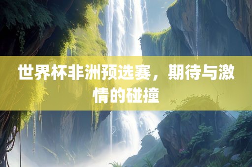 世界杯非洲预选赛，期待与激情的碰撞