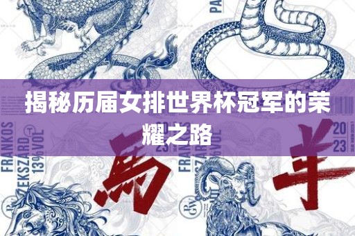 揭秘历届女排世界杯冠军的荣耀之路漯河市盈旭机械设备有限公司