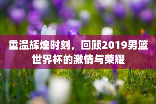重温辉煌时刻，回顾2019男篮世界杯的激情与荣耀漯河市盈旭机械设备有限公司