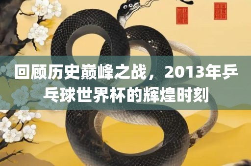 回顾历史巅峰之战，2013年乒乓球世界杯的辉煌时刻