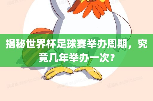 揭秘世界杯足球赛举办周期，究竟几年举办一次？漯河市盈旭机械设备有限公司