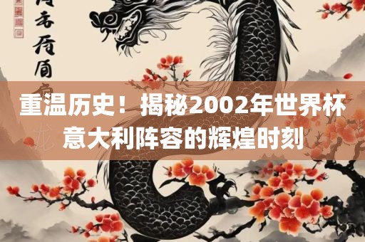 重温历史！揭秘2002年世界杯意大利阵容的辉煌时刻