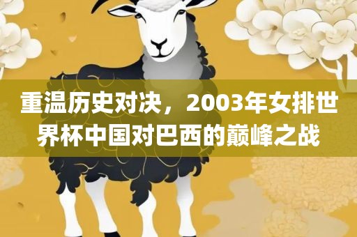 重温历史对决，2003年女排世界杯中国对巴西的巅峰之战