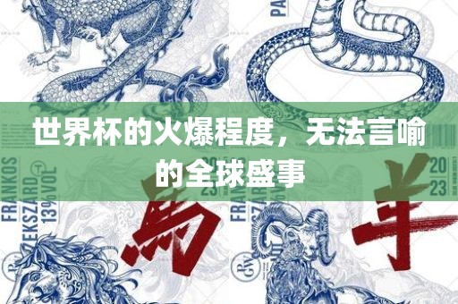世界杯的火爆程度，无法言喻的全球盛事
