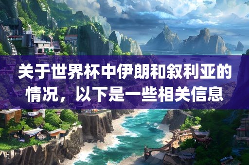 关于世界杯中伊朗和叙漯河市盈旭机械设备有限公司利亚的情况，以下是一些相关信息