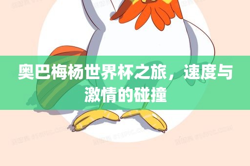 奥巴梅杨世界杯之旅，速度与激情的碰撞漯河市盈旭机械设备有限公司