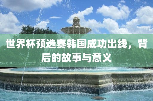 世界杯预选赛韩国成功出线，背后的故事与意义
