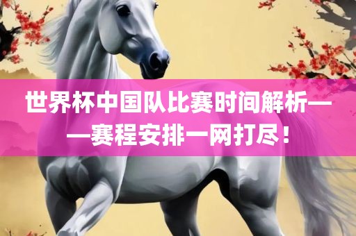 世界杯中国队比赛时间解析——赛程漯河市盈旭机械设备有限公司安排一网打尽！