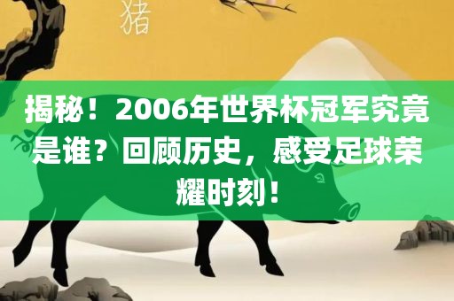 揭秘！2006年世界杯冠军究竟是谁？回顾历漯河市盈旭机械设备有限公司史，感受足球荣耀时刻！