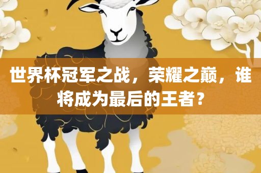 世界杯冠军之战，荣耀之巅，谁将成为最后的王者？